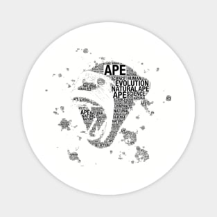 Ape Cousins - Evolution Word Art Print Magnet